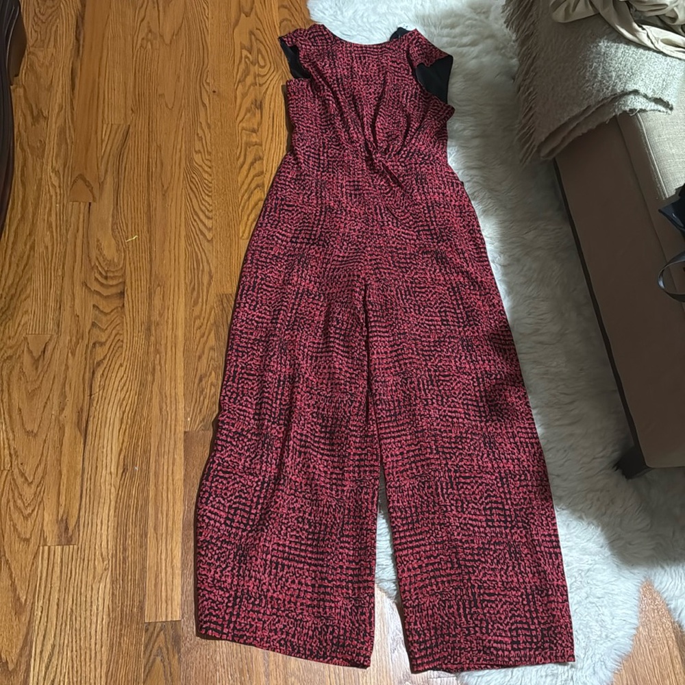 Brand New with tags red print jumpsuit from express